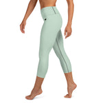 YAKWARY Turquoise Yoga Capri Leggings With Pocket