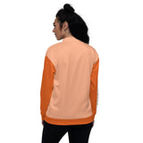 YAKWARY Women Orange Bomber Jacket