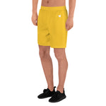 YAKWARY Men Sports Long Yellow Shorts