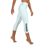 YAKWARY Blue Yoga Capri Leggings With Pocket