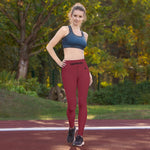 YAKWARY Red Yoga Leggings With Pocket