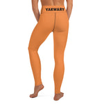 YAKWARY Orange Yoga Leggings With Pocket