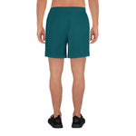 YAKWARY Men Sports Long Turquoise Shorts