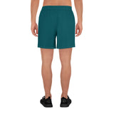 YAKWARY Men Sports Long Turquoise Shorts