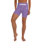 YAKWARY Women Purple Yoga Shorts With Pocket