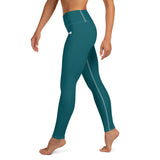 YAKWARY Turquoise Yoga Leggings With Pocket