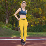 YAKWARY Yellow Yoga Leggings With Pocket