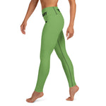 YAKWARY Green Yoga Leggings Without Pocket