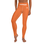 YAKWARY Orange Yoga Leggings With Pocket