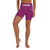 YAKWARY Women Pink Yoga Shorts With Pocket