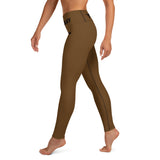 YAKWARY Brown Yoga Leggings Without Pocket