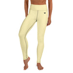 YAKWARY Yellow Yoga Leggings With Pocket