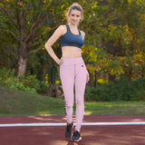 YAKWARY Pink Yoga Leggings With Pocket