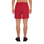 YAKWARY Men Sports Long Red Shorts