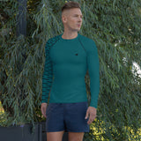 YAKWARY Men Gym Special Turquoise Rash Guard