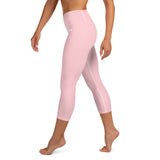 YAKWARY Pink Yoga Capri Leggings With Pocket