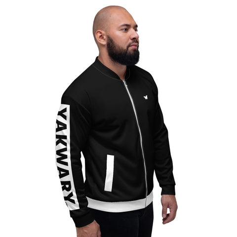 YAKWARY Men Black Bomber Jacket