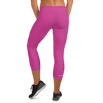 YAKWARY Women Pink Capri Leggings