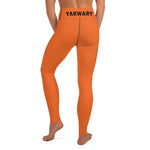 YAKWARY Orange Yoga Leggings With Pocket