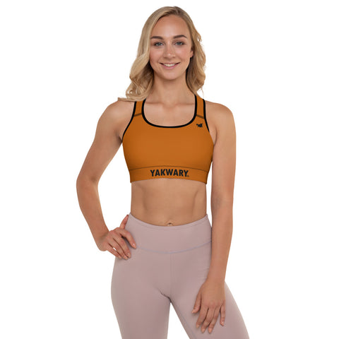 YAKWARY Women Brown Padded Sports Bra