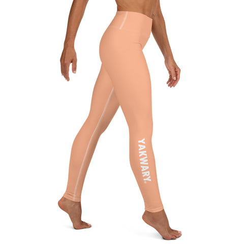 YAKWARY Orange Yoga Leggings With Pocket