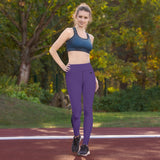 YAKWARY Purple Yoga Leggings With Pocket