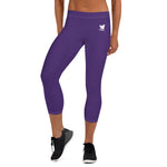 YAKWARY Women Purple Capri Leggings