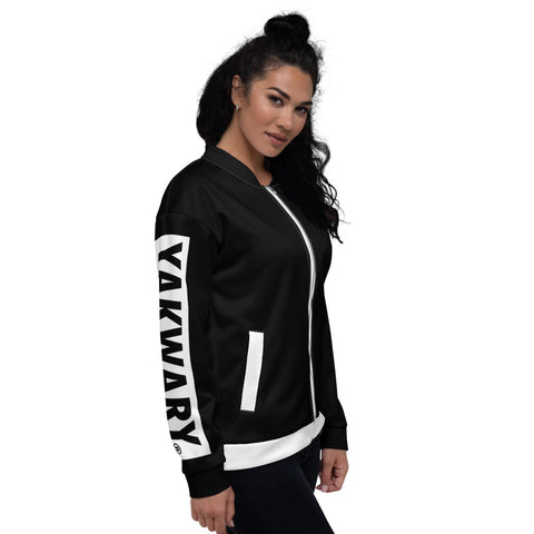 YAKWARY Women Black Bomber Jacket