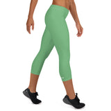 YAKWARY Women Green Capri Leggings