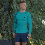 YAKWARY Men Gym Special Turquoise Rash Guard