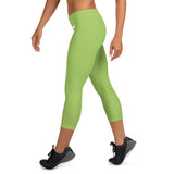 YAKWARY Women Green Capri Leggings