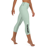 YAKWARY Turquoise Yoga Capri Leggings With Pocket