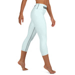 YAKWARY Blue Yoga Capri Leggings With Pocket