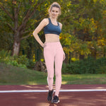 YAKWARY Pink Yoga Leggings With Pocket