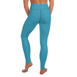 YAKWARY Blue Yoga Leggings Without Pocket