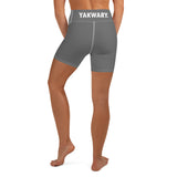 YAKWARY Women Gray Yoga Shorts With Pocket