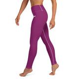 YAKWARY Pink Yoga Leggings With Pocket