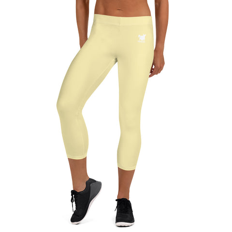 YAKWARY Women Yellow Capri Leggings