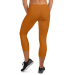 YAKWARY Women Brown Capri Leggings