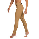 YAKWARY Brown Yoga Leggings With Pocket