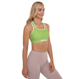 YAKWARY Women Green Padded Sports Bra