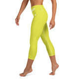 YAKWARY Green Yoga Capri Leggings With Pocket