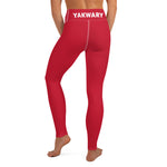 YAKWARY Red Yoga Leggings Without Pocket