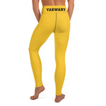 YAKWARY Yellow Yoga Leggings Without Pocket