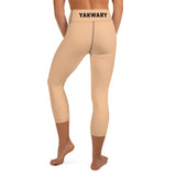 YAKWARY Brown Yoga Capri Leggings With Pocket