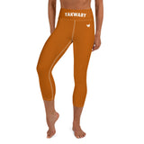 YAKWARY Brown Yoga Capri Leggings With Pocket