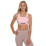 YAKWARY Women Pink Padded Sports Bra