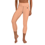 YAKWARY Orange Yoga Capri Leggings With Pocket