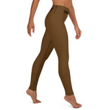 YAKWARY Brown Yoga Leggings Without Pocket