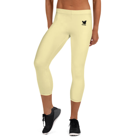 YAKWARY Women Yellow Capri Leggings